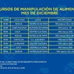 09.12.2021 Cursos de manipulación de alimentos para el mes de Diciembre